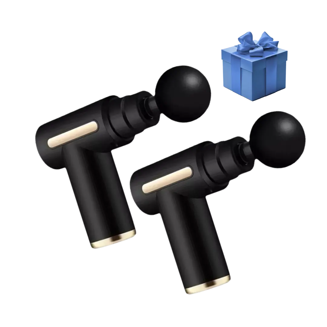 The Revo massage gun double pack offer. Get two deep tissue fascia guns by Revo Lab, one for you and one for a partner.